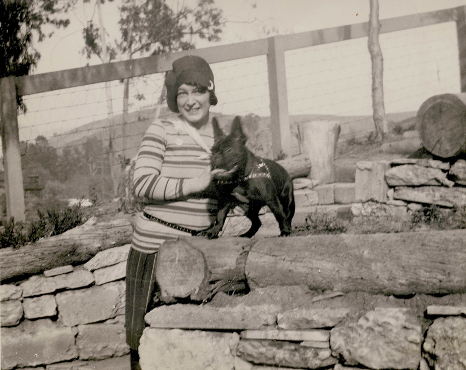 Woman and dog visit Fox Farm